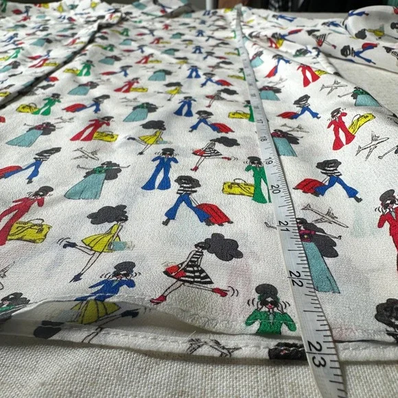 Alice + Olivia Willa Passport Stace Face Silk Top Size M - Picture 12 of 13